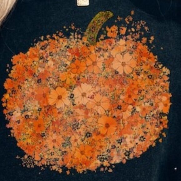 Floral Pumpkin Shirt, Flower Pumpkin Shirt, Fall Shirt - Picture 2 of 4